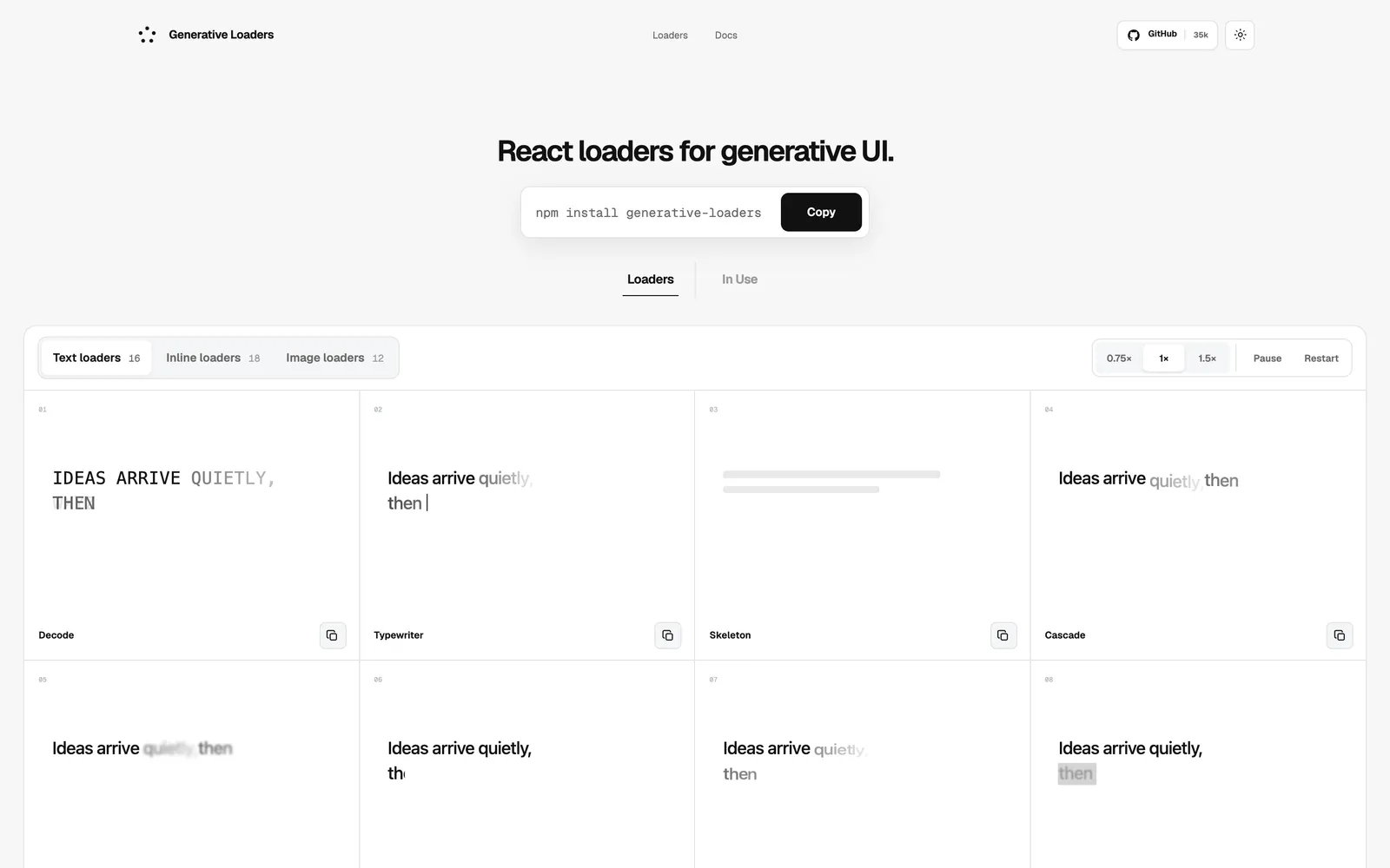 generativeloaders.com, captured